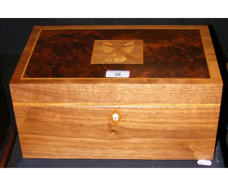 David Linley for Alfred Dunhill - humidor with inlaid top depicting fish and fishing nets - Limited Edition No.16 of 50 and h
