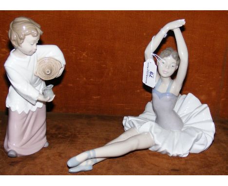 Nao figure of ballerina girl, together with one other 