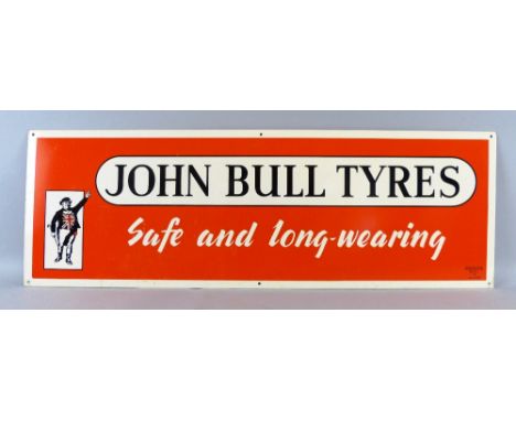 A John Bull Tyres single sided aluminium and enamel advertising sign, by Franco, 30 x 92 cm.