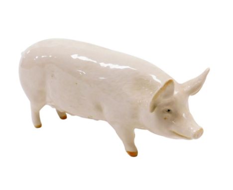 A Beswick porcelain model of a Champion Wall Queen pig, 15cm wide. (AF)