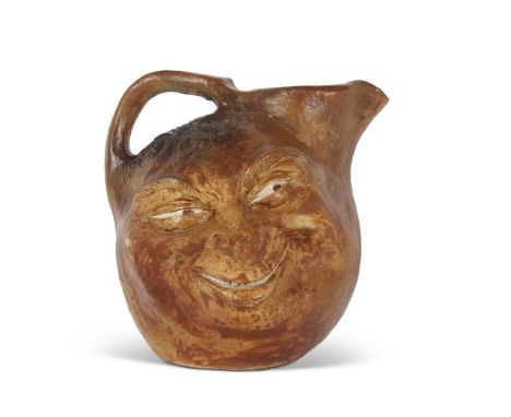 Martinware double sided face jug, the base marked R W Martin Bros, London &amp; Southall 1901, 23cm high