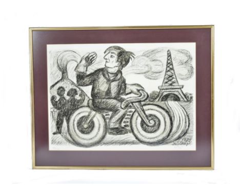 Henry Heerup (1907-1993) limited edition lithograph, 'Asger Jorn travels to Paris', signed and numbered in pencil to margin, 