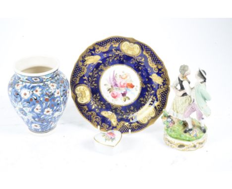 A collection of English Continental and Asian ceramics, including a Royal Worcester model of a girl picking flowers, 'May', n