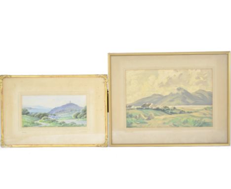 George William Morrison (Early 20th Century) watercolour on paper, 'View of Scrabo Tower, County Down', signed 'GWMorrison' (