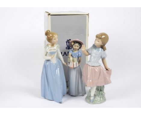 A selection of porcelain models of women and girls, by Royal Worcester, Royal Doulton, Lladro, Coalport and more, including a