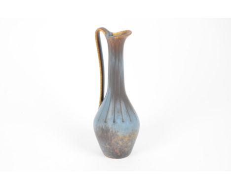 A Gunnar Nylund for Rorstrand stoneware pitcher, blue glaze, signed and further marked to base, 23.5 cm high