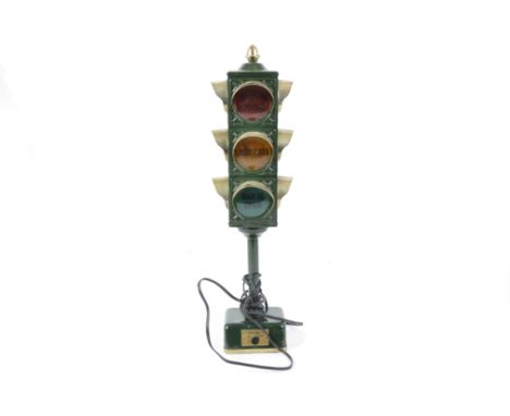 A 1960s B&amp;B Japan bar lamp modelled as traffic lights, three switchable lights, red light reading 'BAR CLOSED', amber lig