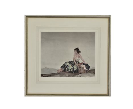 Sir William Russell Flint (1880-1969) lithograph, 'Carmelita', signed in pencil to margin, blindstamped, 26 cm x 30.5 cm, fra