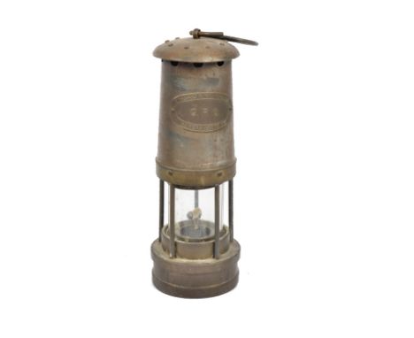 A GPO miner's lamp by E. Thomas &amp; Williams Ltd., 26.5 cm high