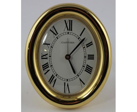 A Cartier cased mantle clock, impressed 890906932.
