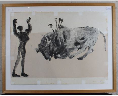 **REOFFER ETWALL JAN £150/£200**Dame Elizabeth Frink RA (1930- 1993) Corrida Five (One of The Bullfighter Suite), coloured li