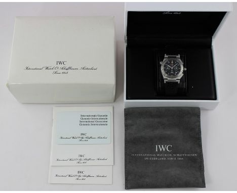 A stainless steel gentleman's IWC Schaffhausen Ingenieur Chrono Alarm chronograph wrist watch, Ref 3815 - 001, c.1993, tonnea