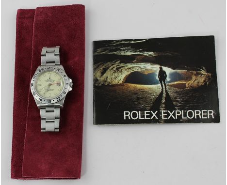 A gentleman's stainless steel Rolex Oyster Perpetual Date Superlative Chronometer Explorer II automatic bracelet watch, Ref 1