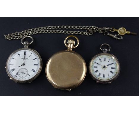 A Thomas Kirk Silver pocket watch, key wind mechanism, having signed white enamel Roman numeral dial with subsidiary Arabic n