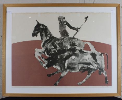 **REOFFER ETWALL JAN £200/£300**Dame Elizabeth Frink (1930-1993) Rejoneadoro 11, coloured lithograph, signed in pencil in the