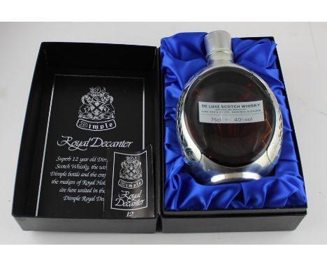 A John Haig and Company Royal De Luxe 12 year Old decanter bottle, in original presentation box.