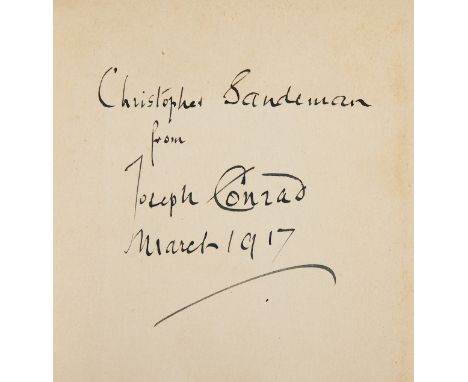 Conrad (Joseph) The Shadow Line, first edition, signed presentation inscription from the author to Christopher Sandeman dated