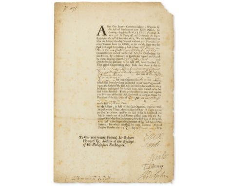 Broadside.- Disbanding of forces.- After our hearty commendations; whereas by the Act of Parliament now lately passed, for gr