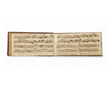 Music.- Bayly (Richard) [Volume of music], manuscript lyrics and notation, 142pp. excluding blanks, signed twice, slightly br