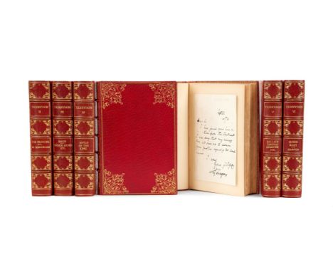Tennyson (Alfred, Lord) The Poetic and Dramatic Works, 7 vol., one of 500 large paper copies, with  A.L.s from Tennyson tippe