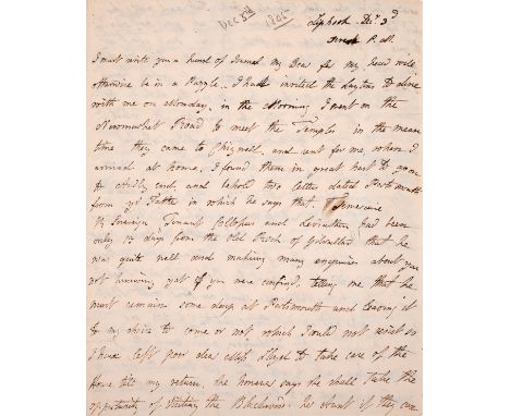 The Fighting Temeraire.- Harvey (Sir Eliab, naval officer and politician, captain of the Temeraire, 1758-1830) 2 Autograph po
