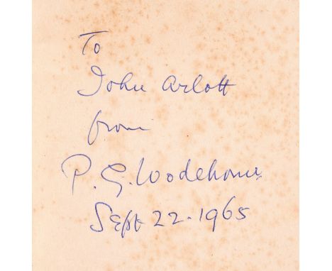 Wodehouse (P.G.) Big Money, first edition, signed presentation inscription from the author to John Arlott to endpaper, 4pp. a