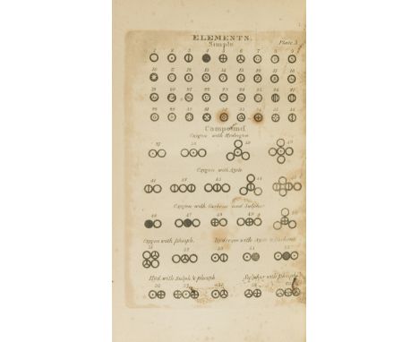 Dalton (John) A New System of Chemical Philosophy, 2 vol. in 3 (Vol.1 Parts I &amp; II and Vol.2 Part I), first edition, 8 en