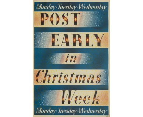 Freedman (Barnett) Post Early in Christmas Week, colour lithograph, c.760 x 510mm., framed and glazed, General Post Office, 1