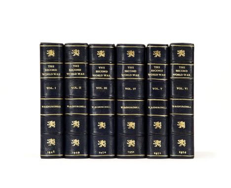 Churchill (Winston S.) The Second World War, 6 vol., first editions, half-titles, folding maps and plates, occasional light s