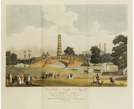 London.- Papworth (John Buonarotti) Select Views of London, first edition, 76 fine hand-coloured aquatint plates (lacking pla