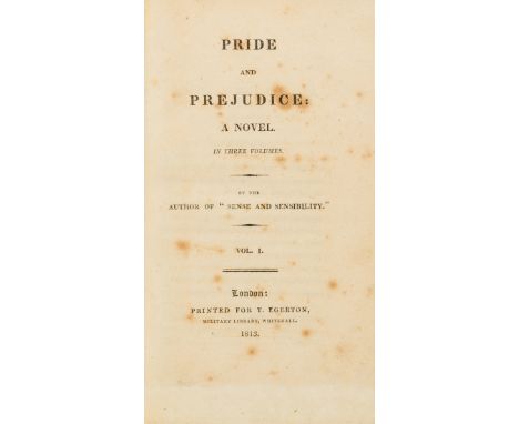 [Austen (Jane)] Pride and Prejudice: A Novel...By the Author of "Sense and Sensibility", 3 vol., second edition, half-titles 