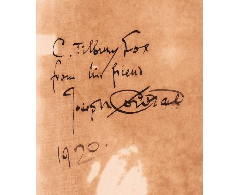 Conrad (Joseph) Under Western Eyes, sixth edition, signed presentation inscription from the author to Campbell Tilbury Fox to