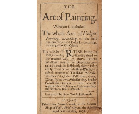 Sundials.- Smith (John) The Art of Painting..., first edition, initial license leaf present, title with hole in middle and ed