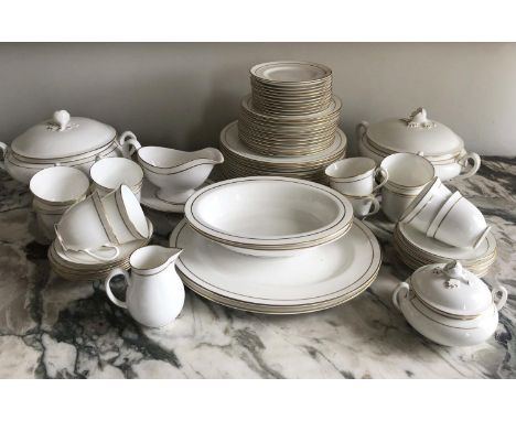 DINNER SERVICE, English fine bone China, Royal Worcester 'Contessa', twelve place, five piece settings, approx 69 pieces. 