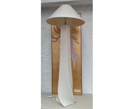 FLOOR LAMP, 114cm H in a white geometric design. 