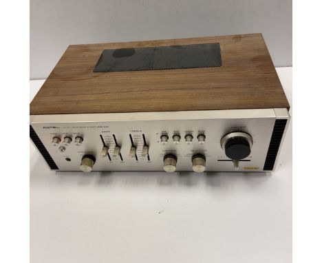 A Rotel RA-611 Solid State stereo amplifier, 43 cm wide x 26.5 cm deep x 14 cm high