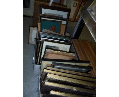 A large collection of assorted pictures, prints, engravings, mirrors, etc