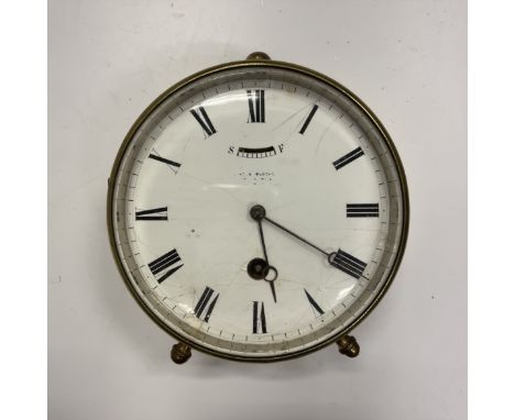 A circa 1900 brass cased carriage clock, the chapter ring with Roman numerals, 11 cm high, together with a late 19th Century 