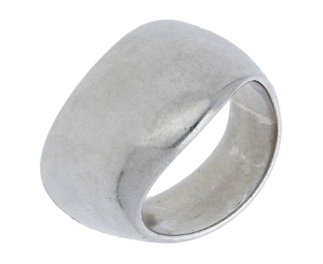 A Danish silver ‘Right Little Finger’ ring designed by Minas Spiridis for Georg Jensen, of undulating design, signed, numbere