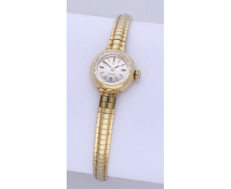 Omega. A lady’s gold bracelet watch, Ref. 7112, circa 1962. Movement: cal. 580, manual winding, 17 jewels, no. 19184470. Dial