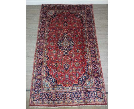PERSIAN KASHAN RUG,light red ground, 220 x 126cm