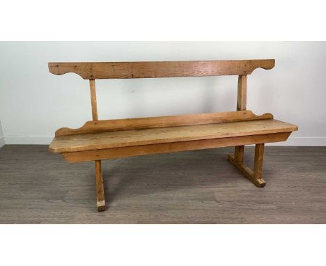 LATE 19TH CENTURY PINE BENCH,161cm wide