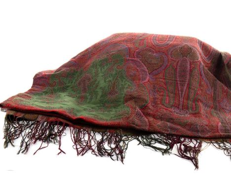 LARGE HANDWOVEN PAISLEY SHAWL,approximately 316cm x 144cm Condition report: Condition generally good, with light wear as per 