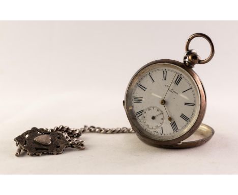 WILLIAM P. ST JOHN, ATHY IRELAND, SWISS SILVER COLOURED METAL (800 mark) POCKET WATCH with Swiss key wind movement, white rom