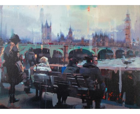 CHRISTIAN HOOK (b.1971) ARTIST SIGNED LIMITED EDITION COLOUR PRINT ?Embankment?, (38/195) with certificate 18? X 24 ½? (45.7c