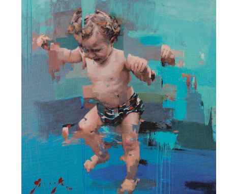 CHRISTIAN HOOK (b.1971) ARTIST SIGNED LIMITED EDITION COLOUR PRINT ON CANVAS ?Pasos?, (31/195), with certificate 15 ½? x 15 ½