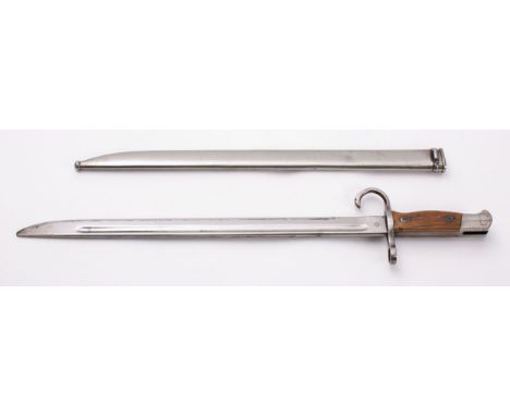 Second World War Japanese Type 30 Bayonet, for use with the Arisaka Type 30 rifle, early example with hooked quillion, Kokura