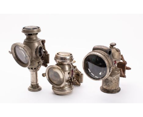 A  Powell & Hammer 'Oracle' candle ejector bicycle lamp, together with a Powell & hammer 'Kingfisher' acetylene biocycle lamp