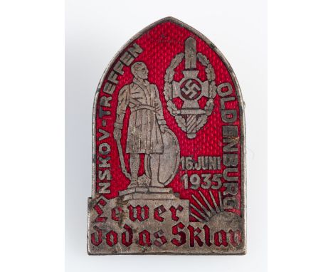 A German NSKOV-Triffen enamel badge, dated '16th Juni 1915', 4.5cm