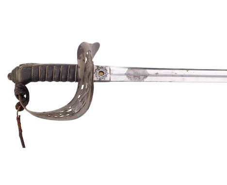 A George V army officer's sword by Henry Wilkinson, Pall Mall, No. 27158 etched initials H.M.R.